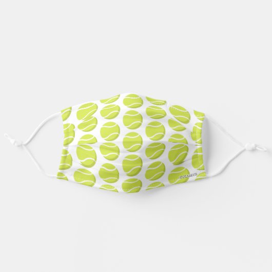 tennis balls pattern personalized sports adult cloth face mask (Front, Unfolded)