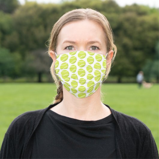 tennis balls pattern personalized sports adult cloth face mask (Outside)