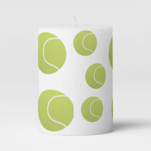 tennis balls pattern pillar candle