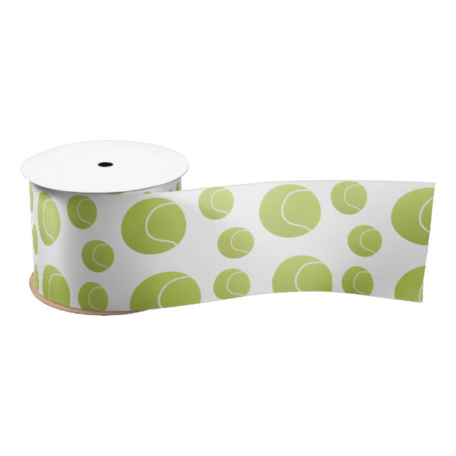 tennis balls pattern satin ribbon (Spool)