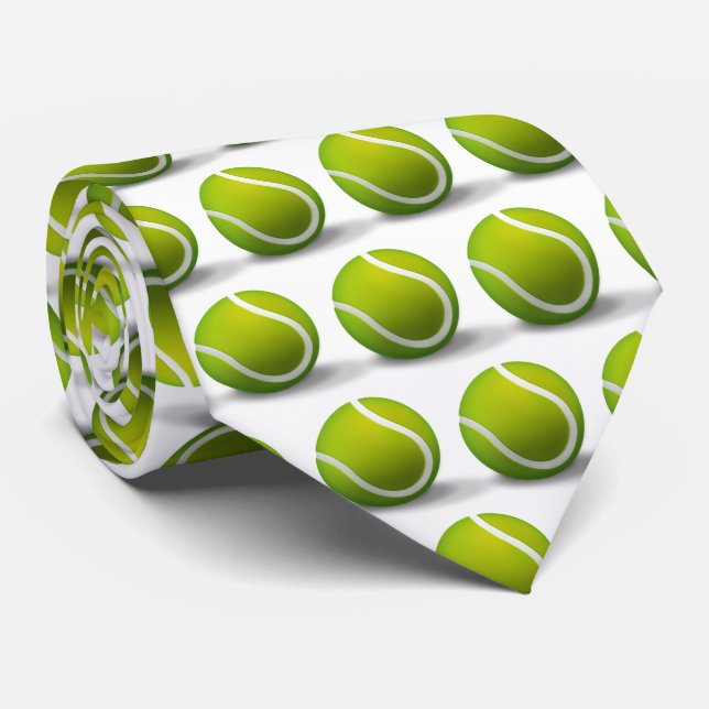 Tennis Balls Pattern | Sports Gift Neck Tie (Rolled)