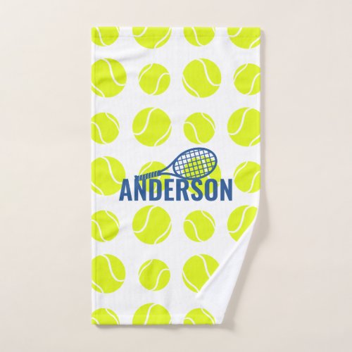 Tennis Balls Personalized Name Sports Hand Towel