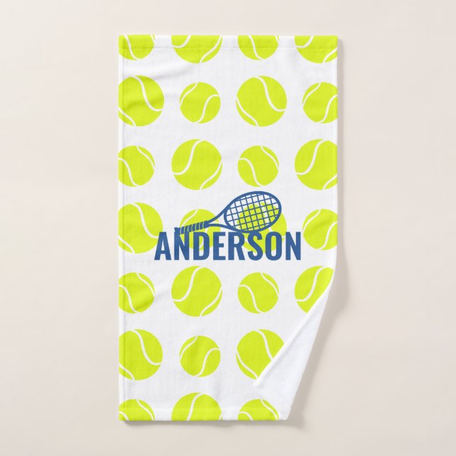 Tennis Balls Personalized Name Sports Hand Towel (Hand Towel)