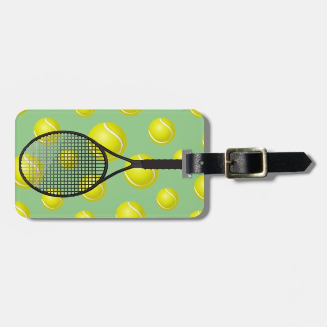 Tennis Balls Racquet Design Luggage Tag