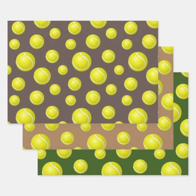 Tennis Balls Sport Design Wrapping Paper Sets