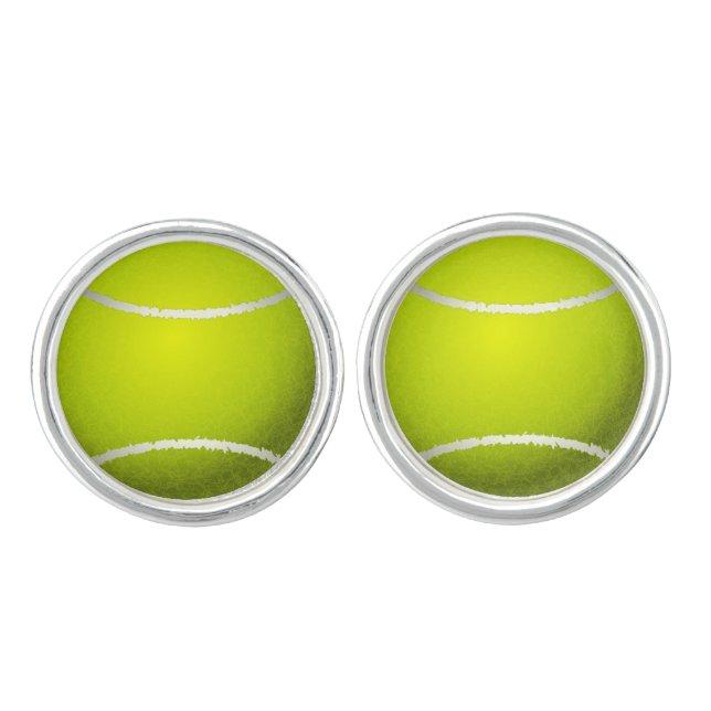 Tennis Balls Sports pattern Cufflinks (Front)