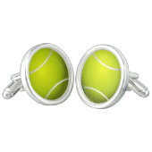 Tennis Balls Sports pattern Cufflinks (Angled)