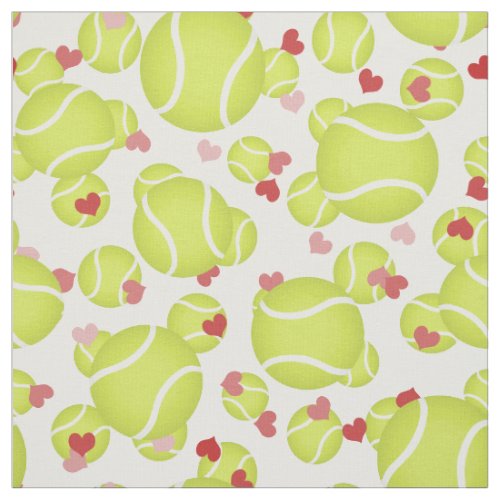 tennis balls with hearts pattern sports fabric