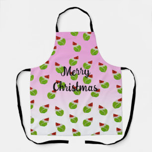 Tennis Balls with Santa Hats Merry Christmas Apron