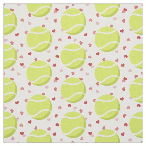 tennis balls with tiny hearts pattern sports fabric