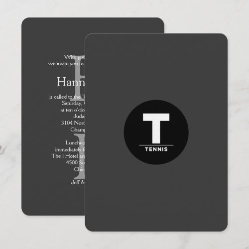 TENNIS  Bar Bat Mitzvah Classic Invitations