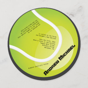 TENNIS Bar Bat Mitzvah Round Invitation