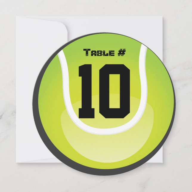 TENNIS Bar Bat Mitzvah Round Table Seating Card (Front)