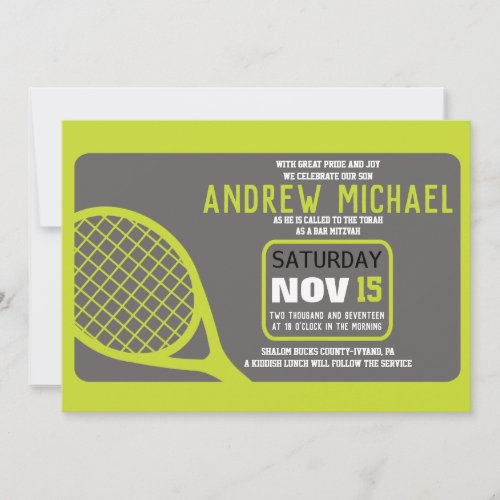 TENNIS Bar Mitzvah Invitation