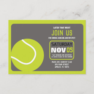 TENNIS Bar Mitzvah Invitation Response Party Card