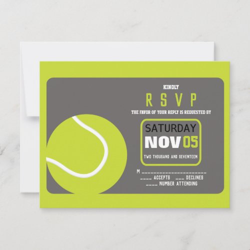 TENNIS Bar Mitzvah Invitation Response Reply Card