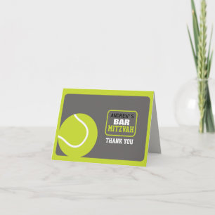 TENNIS Bar Mitzvah Invitation Thank You Card