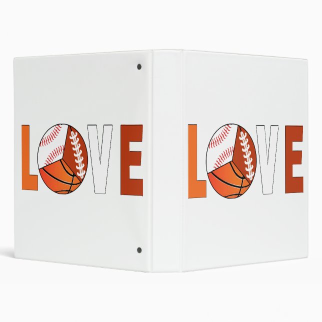 Tennis Basketball Baseball Football Lover 3 Ring Binder (Background)