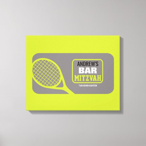 TENNIS Bat Bar Mitzvah Sign_In Memory Board Canvas Print