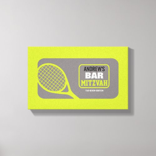 TENNIS Bat Bar Mitzvah Sign_In Memory Board Canvas Print