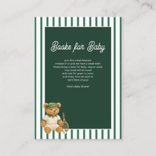 Tennis Bear Baby Shower Books For Enclosure Card
