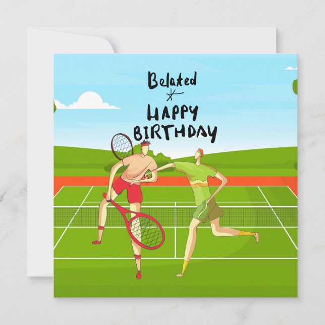 Tennis Belated  Birthday to Tennis Players (Front)
