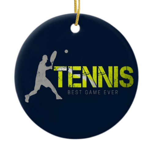 Tennis Best Game Ever Vintage Sport Coach Design Ceramic Ornament