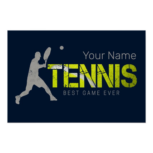 Tennis Best Game Ever Vintage Sport Coach Design Poster (Front)