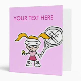 Tennis Binder with cartoon of tennis girl