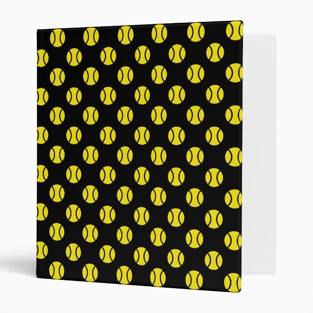 Tennis binder with yellow ball pattern | Custom (Front/Inside)