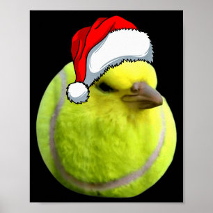 Tennis Bird Ball Meme Christmas Pajamas Funny Meme Poster