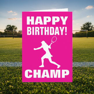 Tennis Birthday card for women and girls