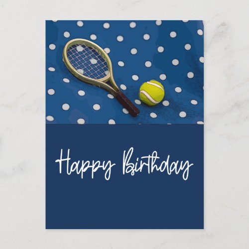 Tennis Birthday Card with ball for player 