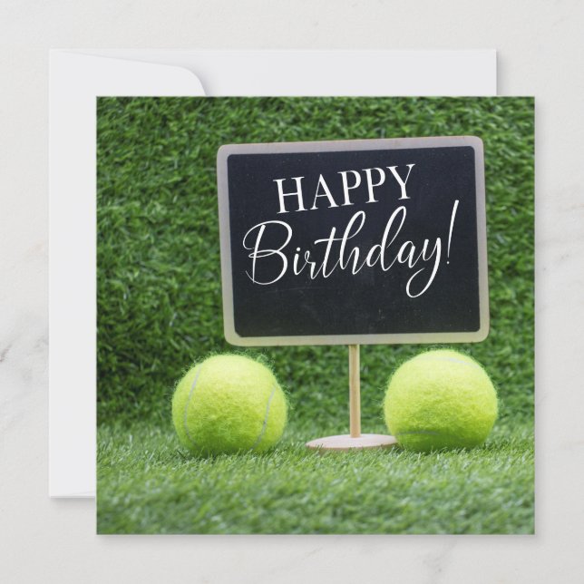 Tennis Birthday Card with Ball for Player  (Front)