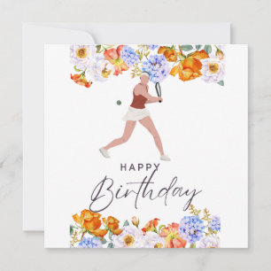 Tennis Birthday for Woman Player Postcard