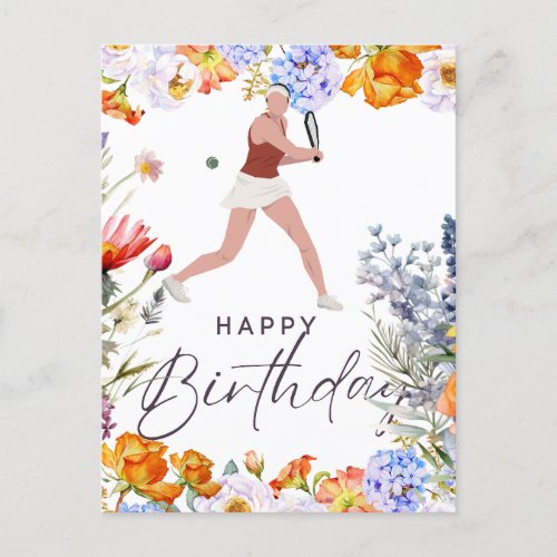 Tennis Birthday for Woman Player  Postcard