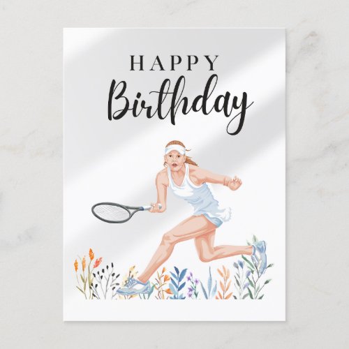 Tennis Birthday for Woman Player  Postcard