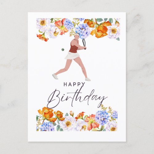 Tennis Birthday for Woman Player  Postcard