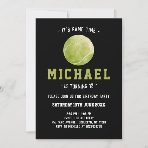Tennis Birthday Invitation