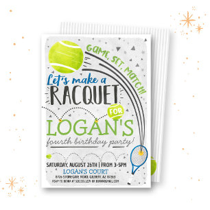 Tennis Birthday Invitation