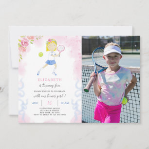 Tennis Birthday Invitation With Photo