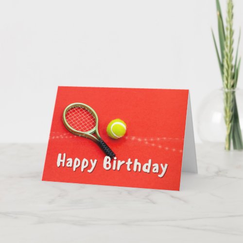 Tennis Birthday Love on red Card