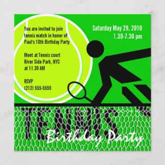 Tennis Birthday Party Invitation