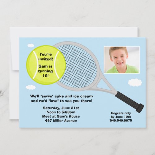 Tennis Birthday Party Invitation