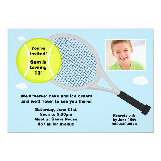 Tennis Birthday Party Invitation