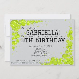 Tennis Birthday Party Invitation