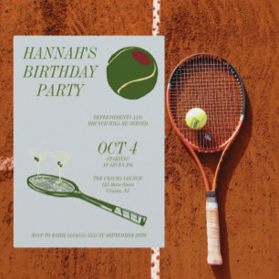 Tennis birthday party invitation