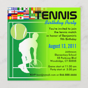 Tennis Birthday Party Invitation