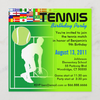 Tennis Birthday Party Invitation