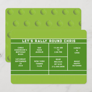 Tennis Birthday Party Invitation